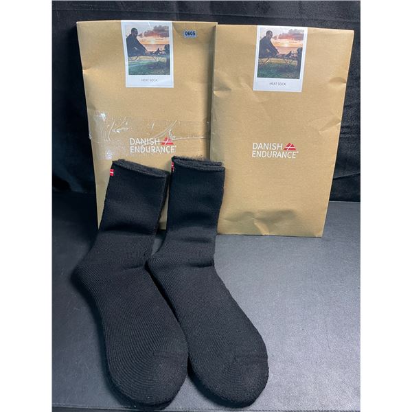 2 Packs of Danish Endurance Unisex Thermal Heat Socks - 2 Pairs Per Pack/4 Pairs Total - New
