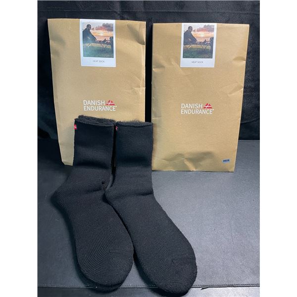 2 Packs of Danish Endurance Unisex Thermal Heat Socks - 2 Pairs Per Pack/4 Pairs Total - New