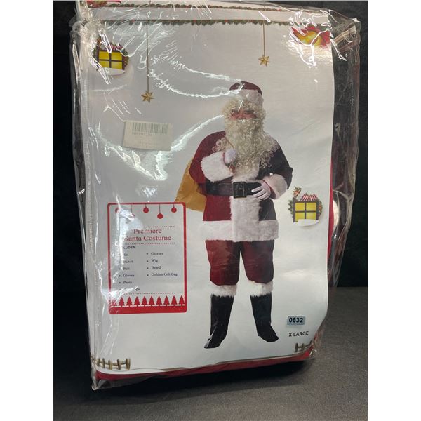 1 Men's Deluxe Santa Suit - 11pc Santa Claus Costume for Adults - Size X-Large - New!