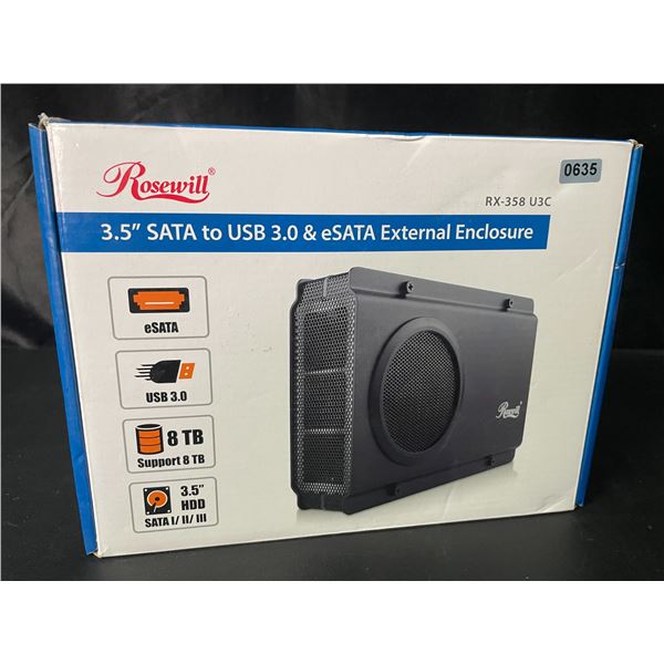 Rosewill 3.5" SATA to USB 3.0 Extrnal Closure with 4TB Western Digital Red Hard Drive Pre-Installed