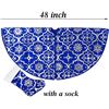 Image 2 : 2 Christmas Stocking + Christmas Tree Skirt Sets (48" Size Skirt) - Blue/White - Brand New