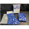 Image 3 : 2 Christmas Stocking + Christmas Tree Skirt Sets (48" Size Skirt) - Blue/White - Brand New