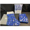 Image 3 : 2 Christmas Stocking + Christmas Tree Skirt Sets (48" Size Skirt) - Blue/White - Brand New