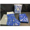 Image 3 : 2 Christmas Stocking + Christmas Tree Skirt Sets (48" Size Skirt) - Blue/White - Brand New