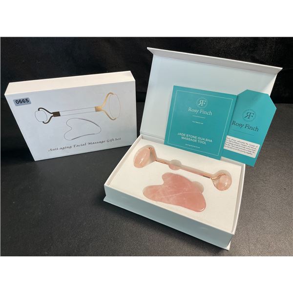 2 Jade Stone Gua Sha Massage Beauty Tool Sets - Brand New!