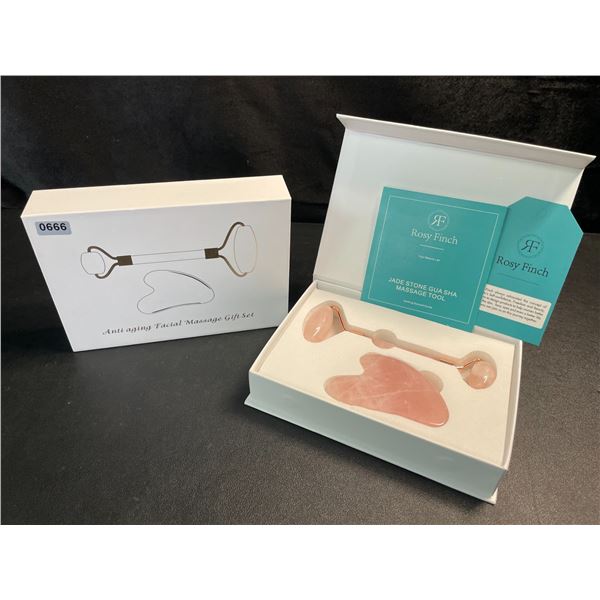 2 Jade Stone Gua Sha Massage Beauty Tool Sets - Brand New!