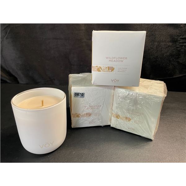 3 VOY Thai Teakwood & Tobacco Scent Candles - 8oz - Brand New