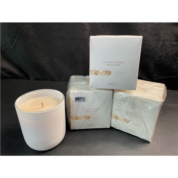 3 VOY Thai Teakwood & Tobacco Scent Candles - 8oz - Brand New