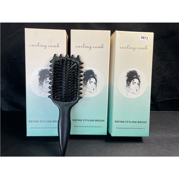 3 Curling Combs/Styling Brushes for Hair - Brand New