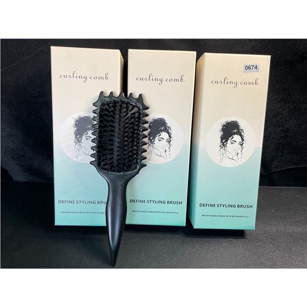 3 Curling Combs/Styling Brushes for Hair - Brand New
