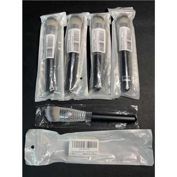 5 Angled Foundation/Makeup Kabuki Brushes for Contouring & Blending - Brand New