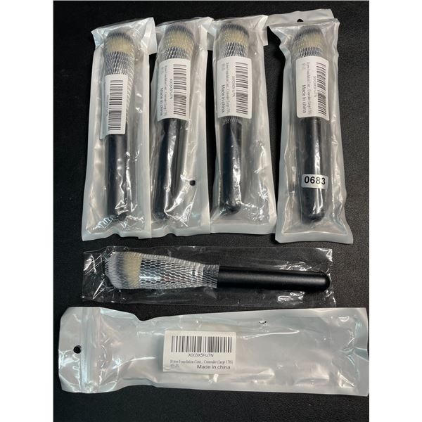 5 Angled Foundation/Makeup Kabuki Brushes for Contouring & Blending - Brand New