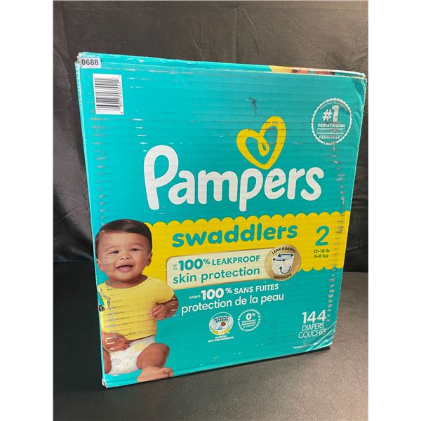 1 Box of Pampers Swaddlers Diapers - Size 2 - 144 Diapers Included - Brand New