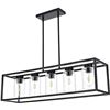 Image 1 : 1 Modern Large 5-Light Farmhouse Chandelier for Kitchens - Black - 35.7" W - Brand New in Box!