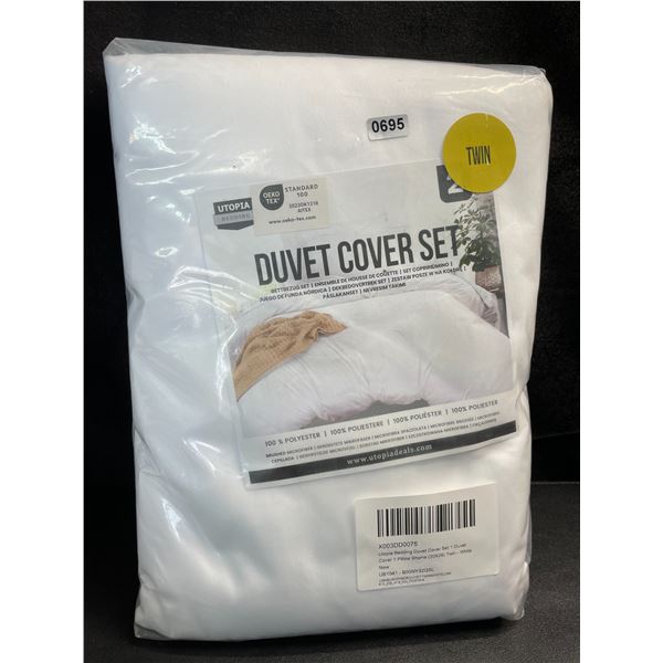 1 Utopia Bedding Duvet Cover Set - Twin Size - White - Brand New!