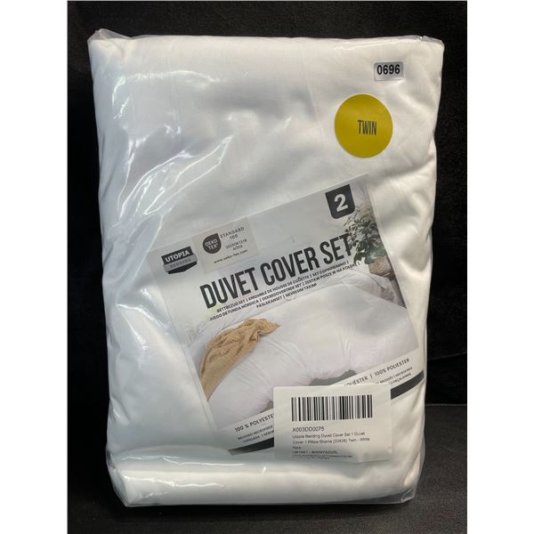 1 Utopia Bedding Duvet Cover Set - Twin Size - White - Brand New!