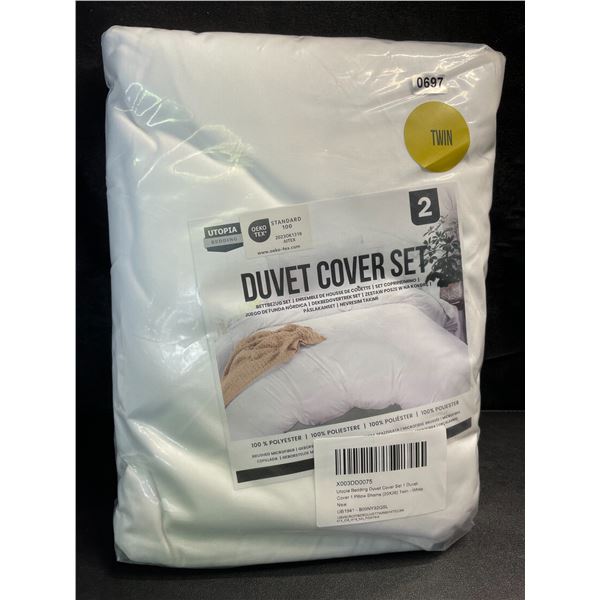 1 Utopia Bedding Duvet Cover Set - Twin Size - White - Brand New!