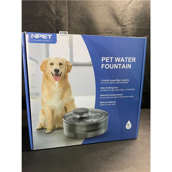 1 Large Size (5L Water Capacity) Automatic Pet Water Fountain - For Dogs/Cats - Brand New!