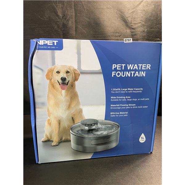 1 Large Size (5L Water Capacity) Automatic Pet Water Fountain - For Dogs/Cats - Brand New!