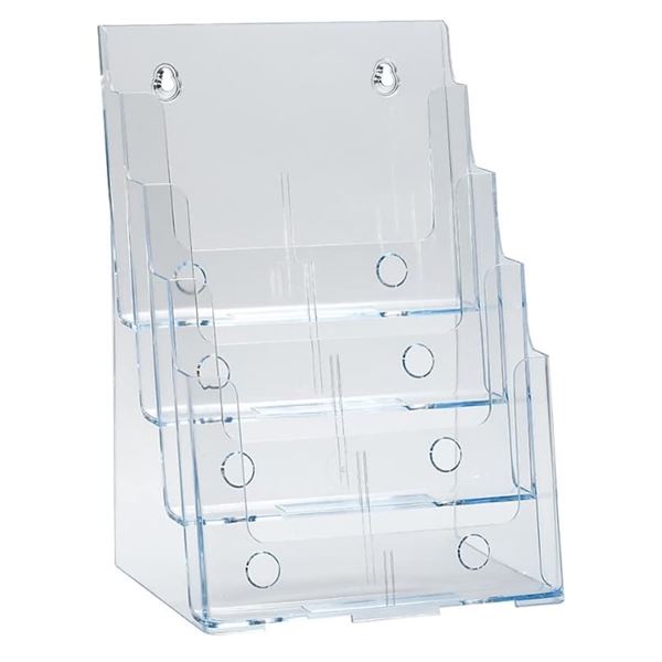 One Acrylic Four Tier Four Pocket Letter Sized Brochure/Invoice Holder