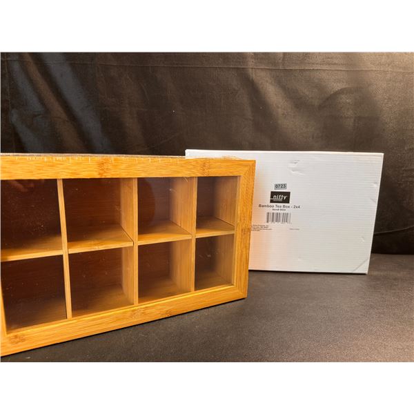 Nifty Solutions 8 Compartment Bamboo Tea Box