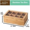 Image 2 : Nifty Solutions 8 Compartment Bamboo Tea Box