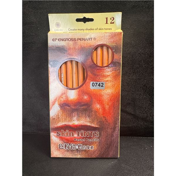 Engross Pennant 12 Pack of Skin Tints Pastel Pencils