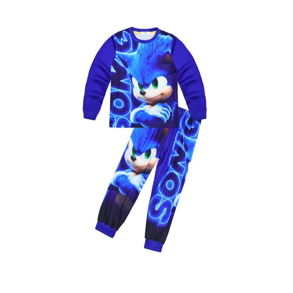 Sonic the Hedgehog Long Sleeve Shirt and Bottoms Pyjama Set - Unisex Ages 8-9