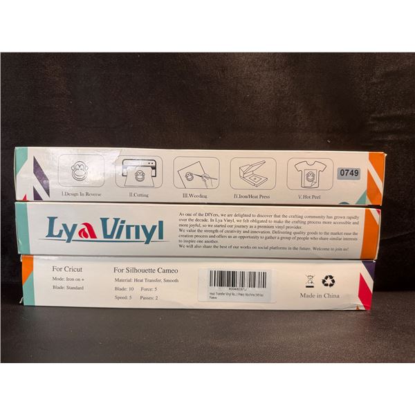 3 Rolls of LyaVinyl Heat Transfer Vinyl White - New
