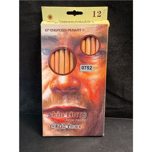 Engross Pennant 12 Pack of Skin Tints Pastel Pencils - New