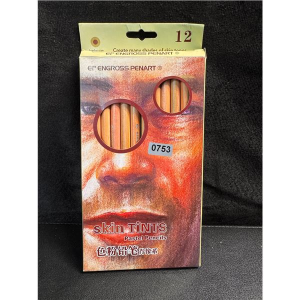 Engross Pennant 12 Pack of Skin Tints Pastel Pencils - New