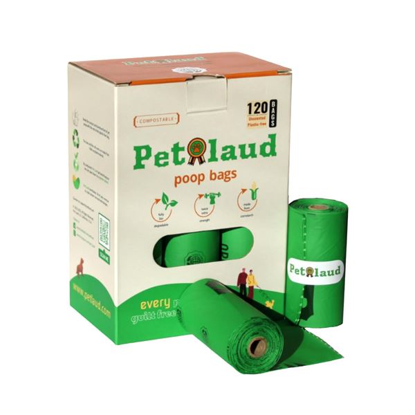 Petlaud 120CT Compostable Dog Poop/Waste Bags - New