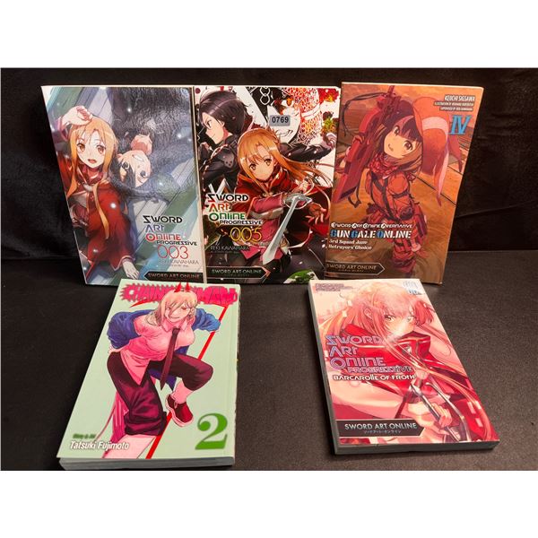 Assorted Manga Series 5PCS - Sword Art Online and Chainsaw Man