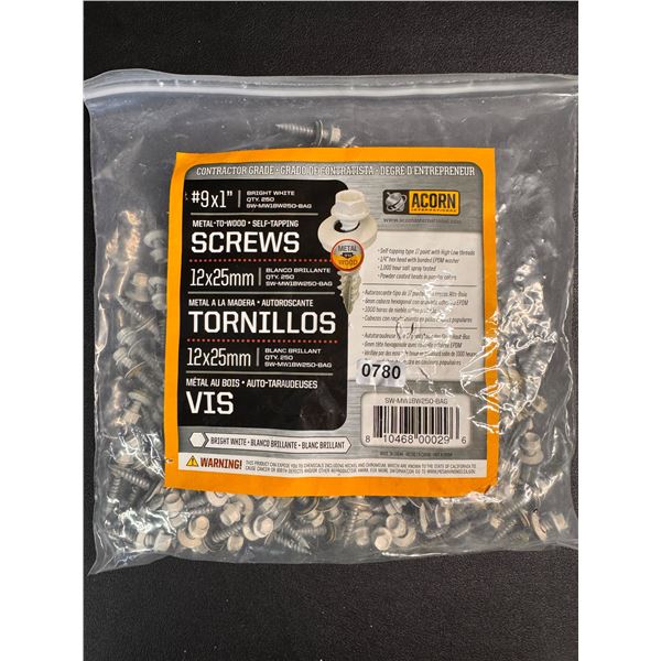 Contractor Grade Metal to Wood Self Tapping Screws 250PCS