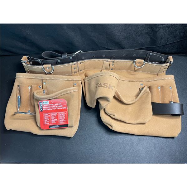 1 Task Tools Carpenter's Apron with Leather Belt - Oversize 11-Pocket Apron - Brand New with Tags