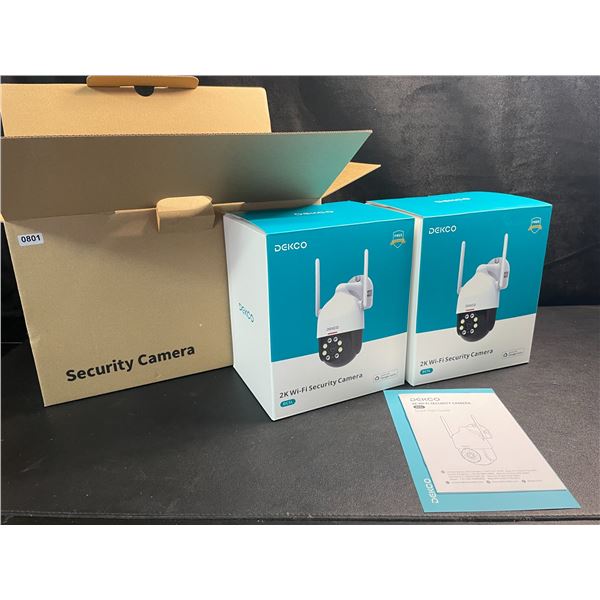 Dekco 2-Pack 2K Outdoor WiFi Security Cameras (Model:DC5L) - Brand New!