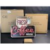 Image 1 : 2 Light-Up LED Fresh Coffee House Home Kitchen Decor Signs/Bar Signs - Brand New!