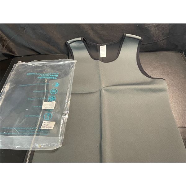 1 Men's Neoprene Sweat Vest/Workout Top - Grey - Size 3XL - New