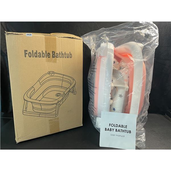 1 Foldable/Collapsible Baby Bathtub - Pink & White Colour