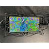 Image 1 : 1 Peacock Metal Serving Tray - 15 Inch Size
