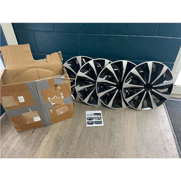 Set of 4 Hubcaps/Wheel Covers - 16 Inch Size - For Carts/Trucks/SUV