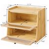 Image 2 : 1 Kelbel Double-Layer Large Bamboo Bread Box for Kitchen Counters - New in Box