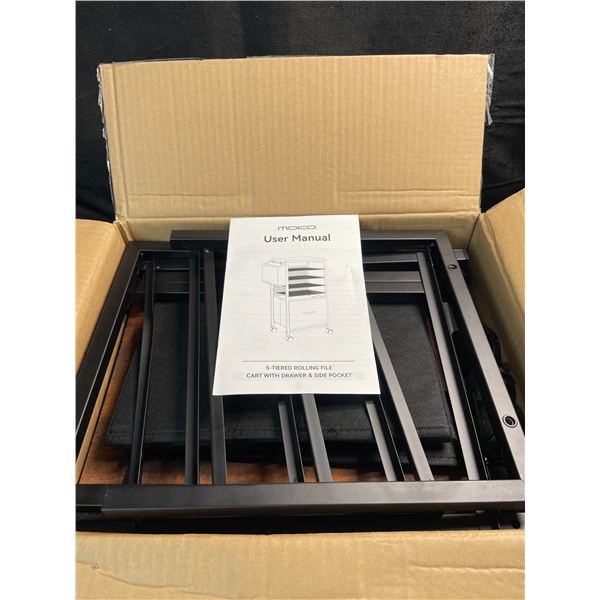 1 Moko 5-Tiered Rolling File Cart with Drawer & Wheels - Open Box (Assembly Req'd)
