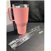Image 2 : 1 Mininoo 40oz Vacuum Insulated Tumbler with Straw - Bubblegum Pink - Brand New!