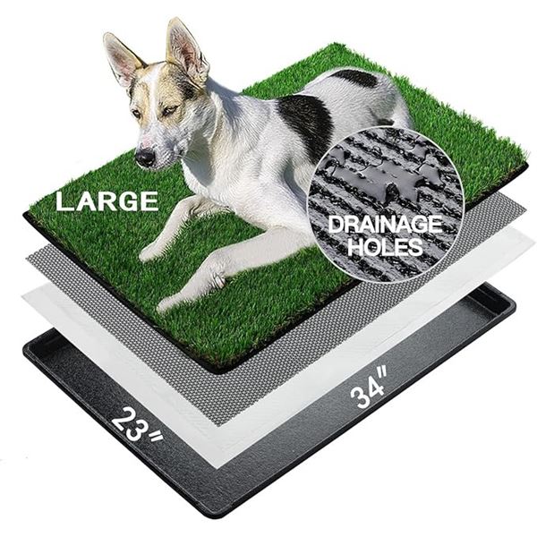 1 Meekpaws Dog Grass Pee Pad/Artificial Grass Dog Toilet Mat - Large 34 x 23 Inch Size - New