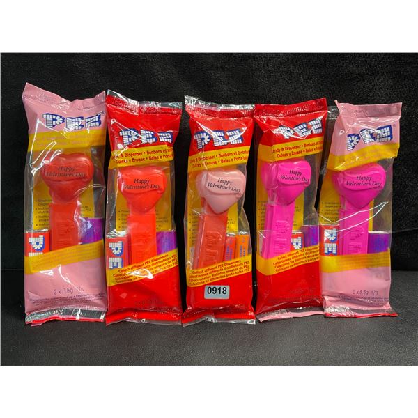 5 Assorted Valentines Themed PEZ Candy Dispenser/Candy Sets - New Sealed