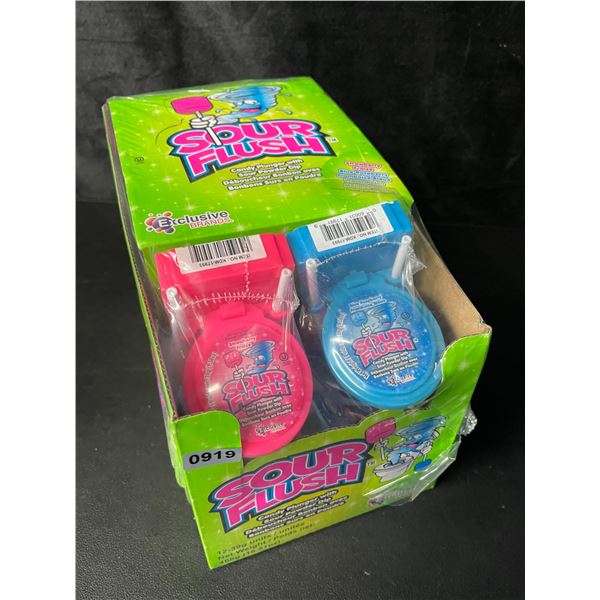 1 Case of Sour Flush Candy - Candy Plunger w/ Sour Powder Dips - 12 Units Included - New Sealed!