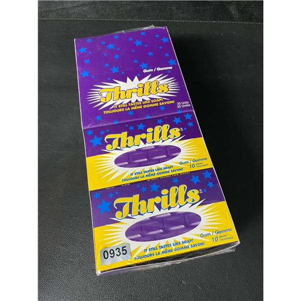 1 Case of Thrills Soap Gum - 20 Gum Packs Included - New Sealed