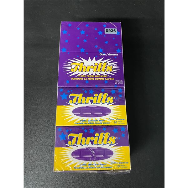1 Case of Thrills Soap Gum - 20 Gum Packs Included - New Sealed