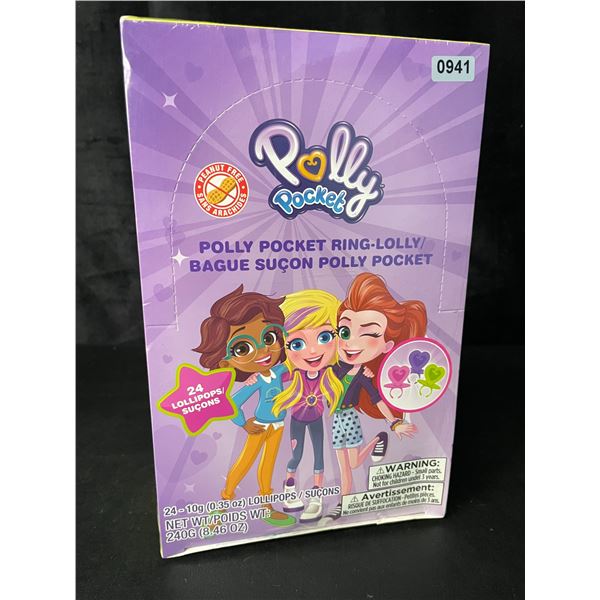 1 Case of Polly Pocket Ring-Lolly Lollipop Candy - 24 Ring Lollipops Included - New Sealed
